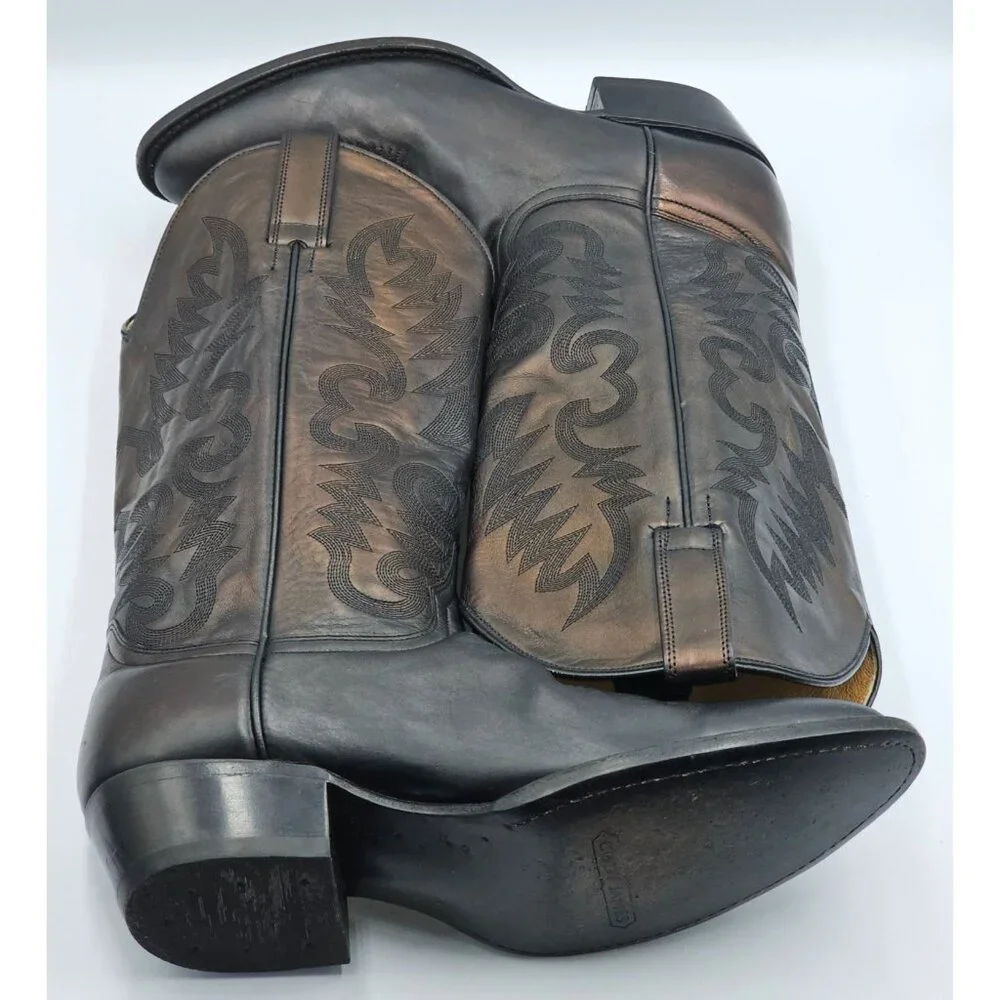 Cody James Men's Brown Metallic Western Leather Round Toe Boots Size 8.5D 2552 - Picture 9 of 16